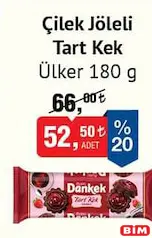 ÜLKER DANKEK ÇİLEK JÖLELİ TART KEK 180 G fiyat ve kampanya bilgisi